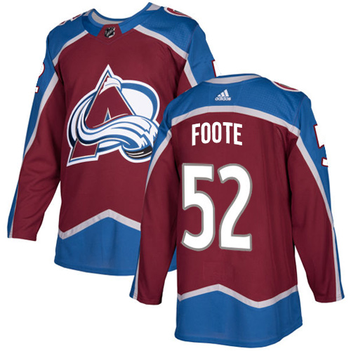 Adidas Avalanche #52 Adam Foote Burgundy Home Authentic Stitched NHL Jersey - Click Image to Close
